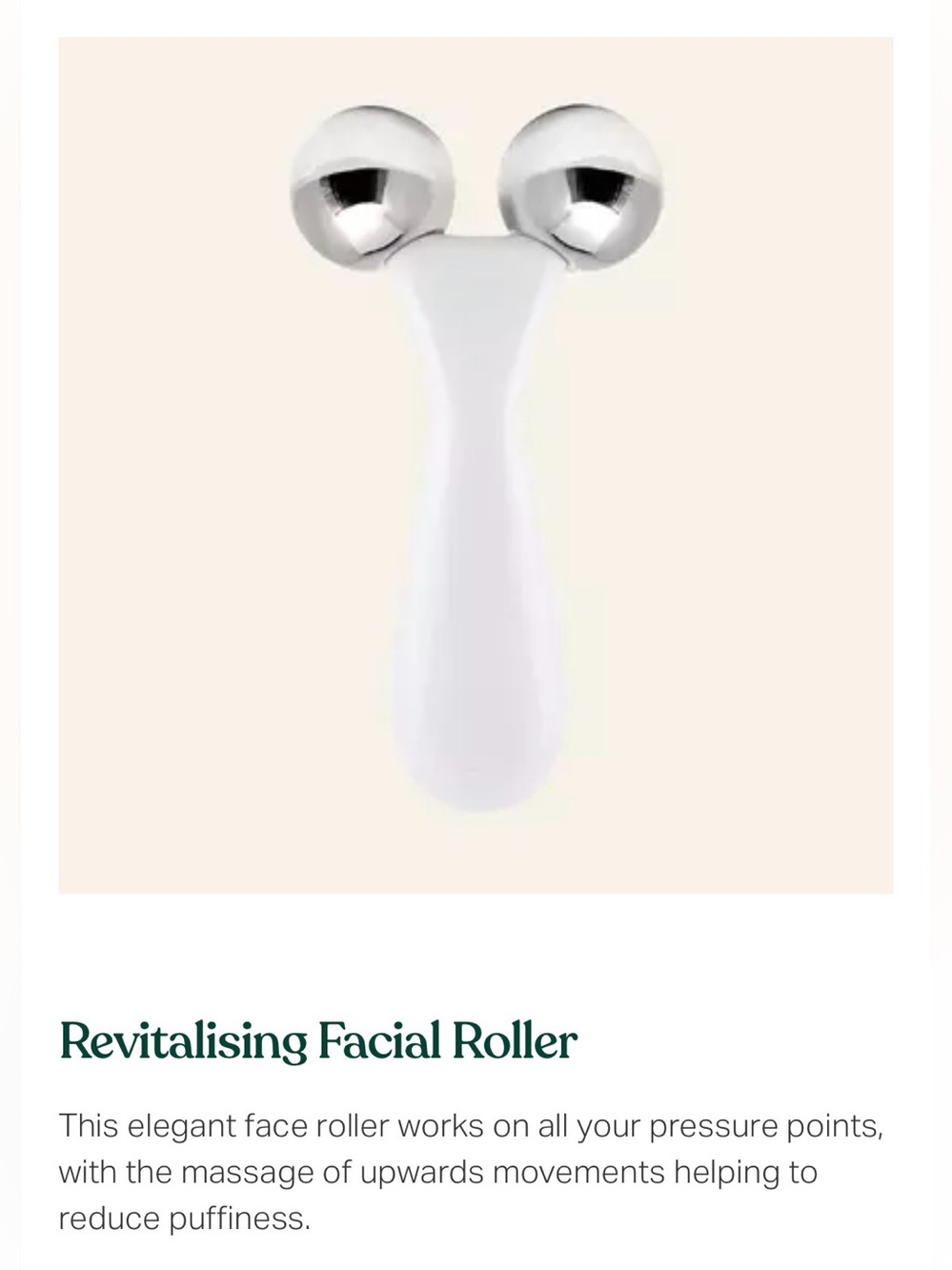 BODY SHOP Revitalizing Facial Roller Massager De-Puffing Cooling Metal Spheres